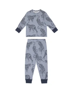 Kids Two Pack Zebra / Tiger Print Long Pyjama Sets