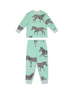 Kids Two Pack Zebra / Tiger Print Long Pyjama Sets