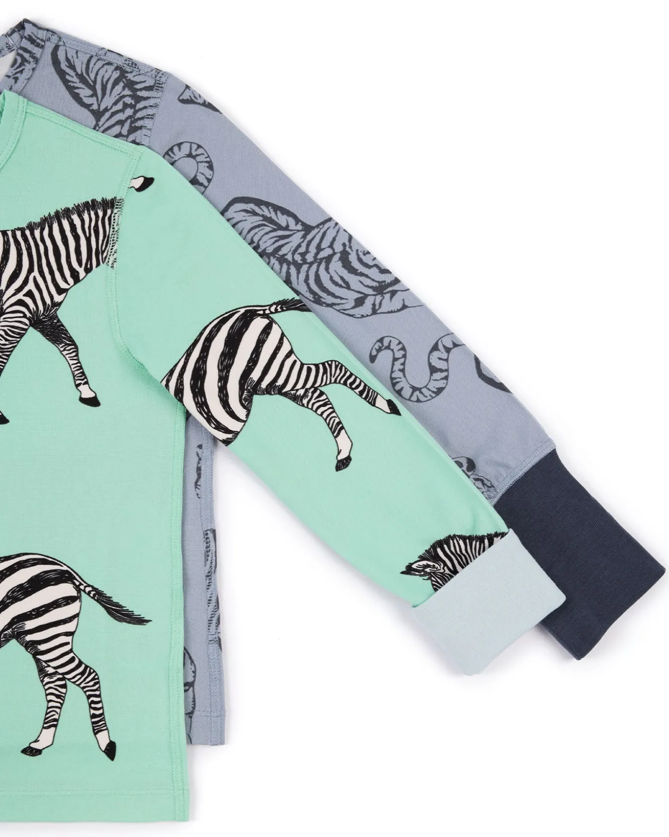 Kids Two Pack Zebra / Tiger Print Long Pyjama Sets