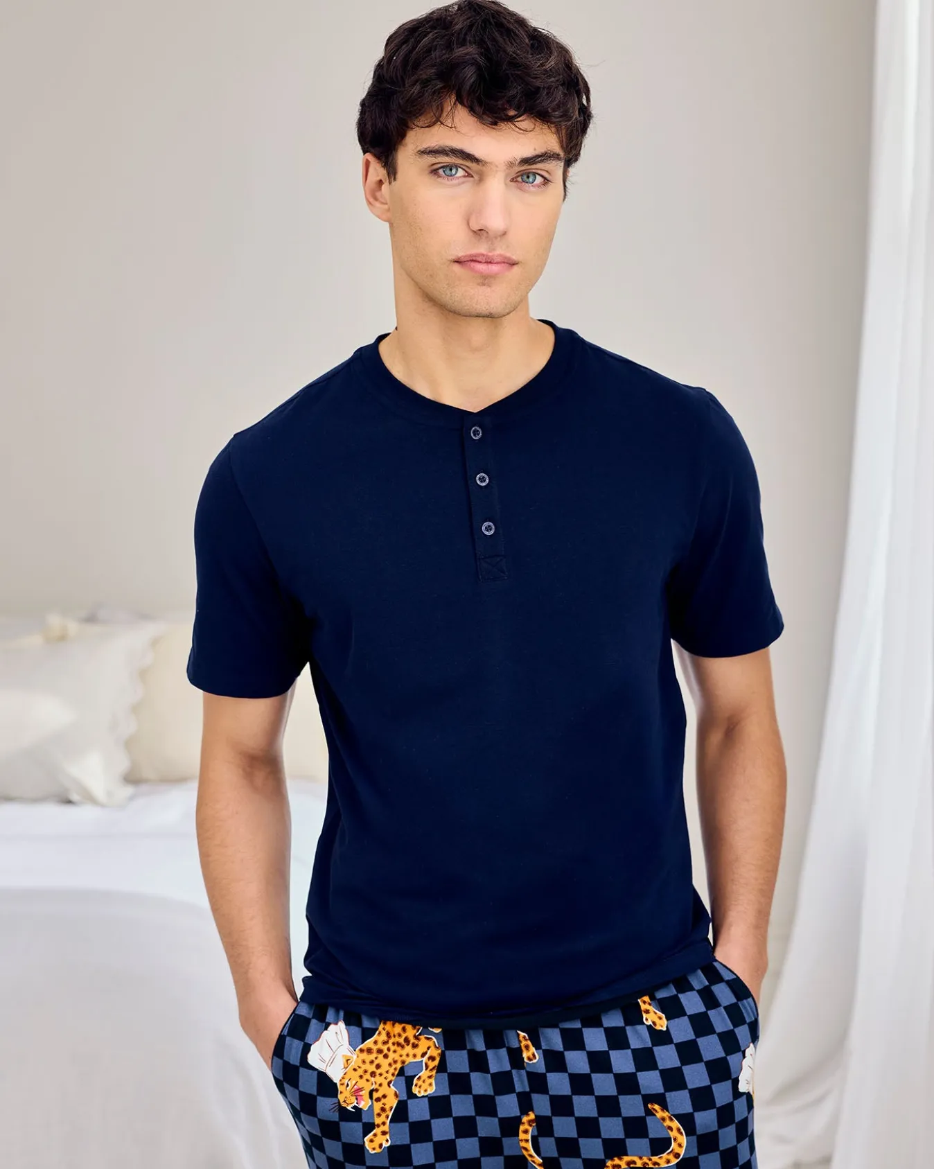 Leopard Chef Print Crew Long Pyjama Set