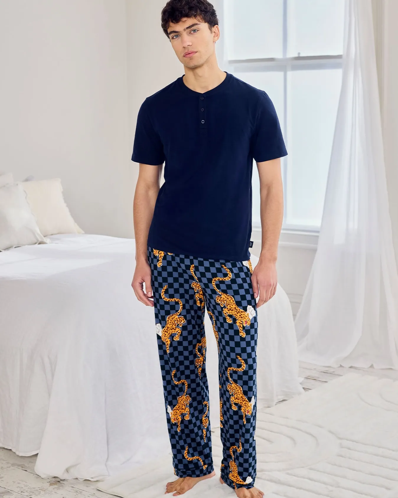 Leopard Chef Print Crew Long Pyjama Set