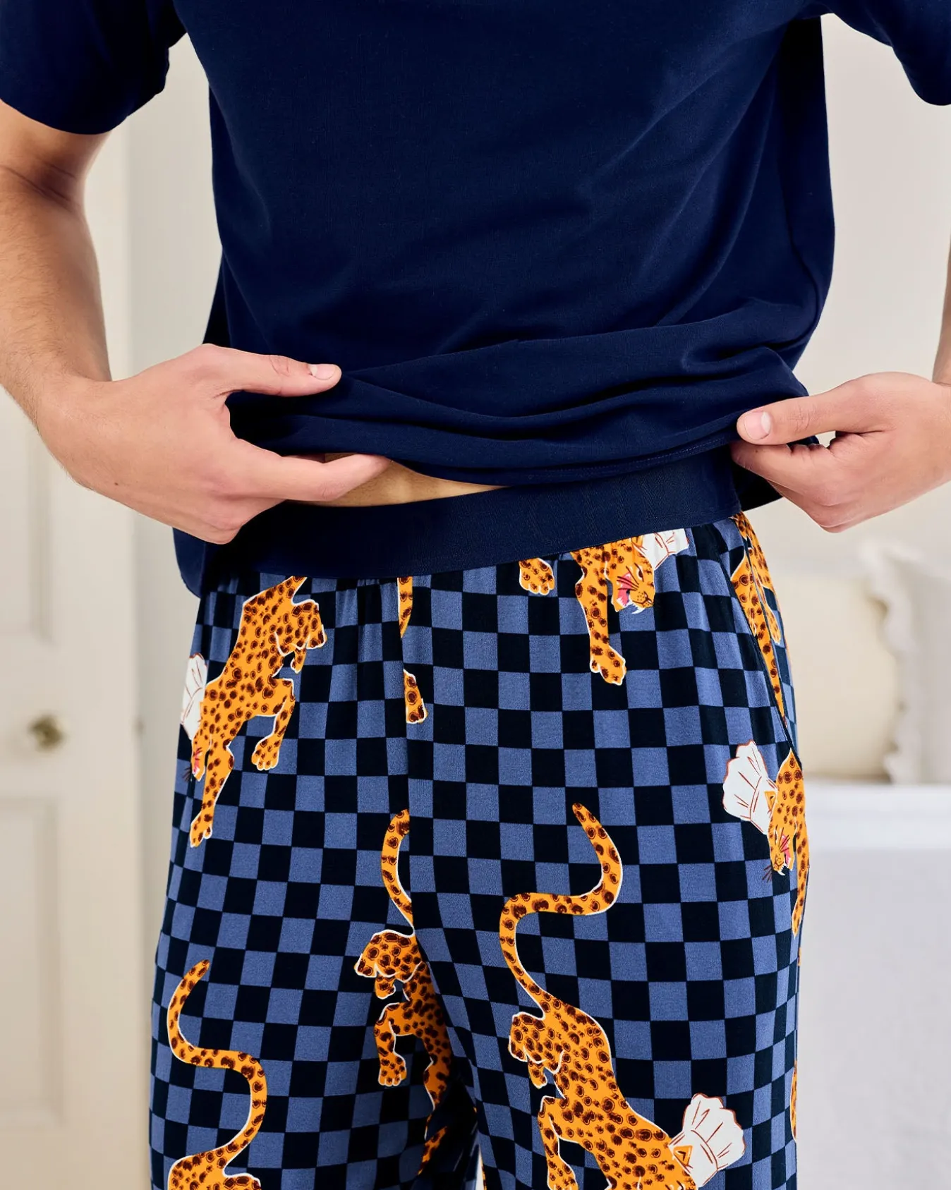 Leopard Chef Print Crew Long Pyjama Set