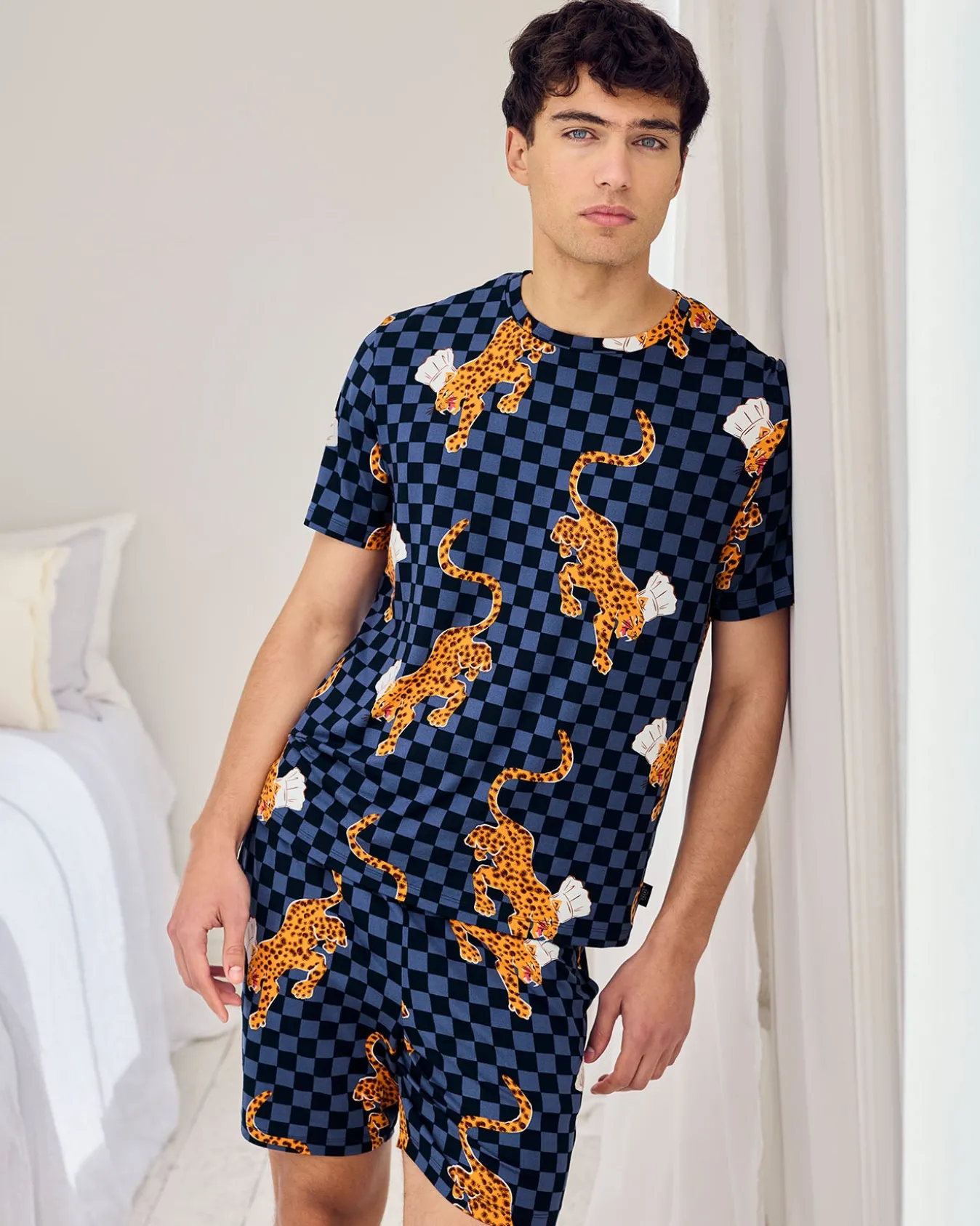 Leopard Chef Print Crew Short Pyjama Set