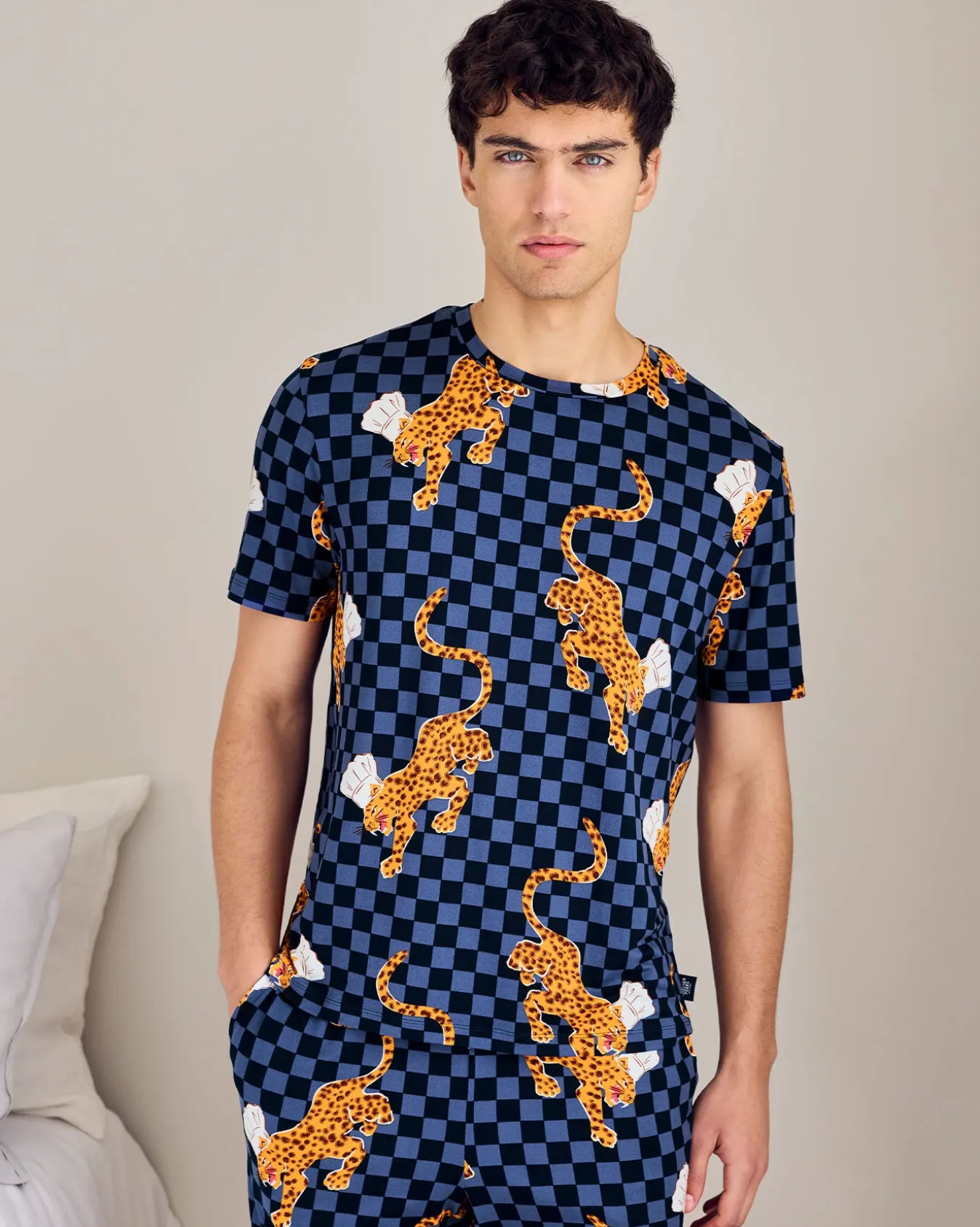 Leopard Chef Print Crew Short Pyjama Set