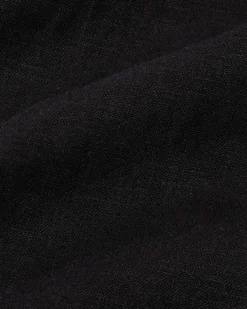 Linen-Blend Embroidered Shirt - Black