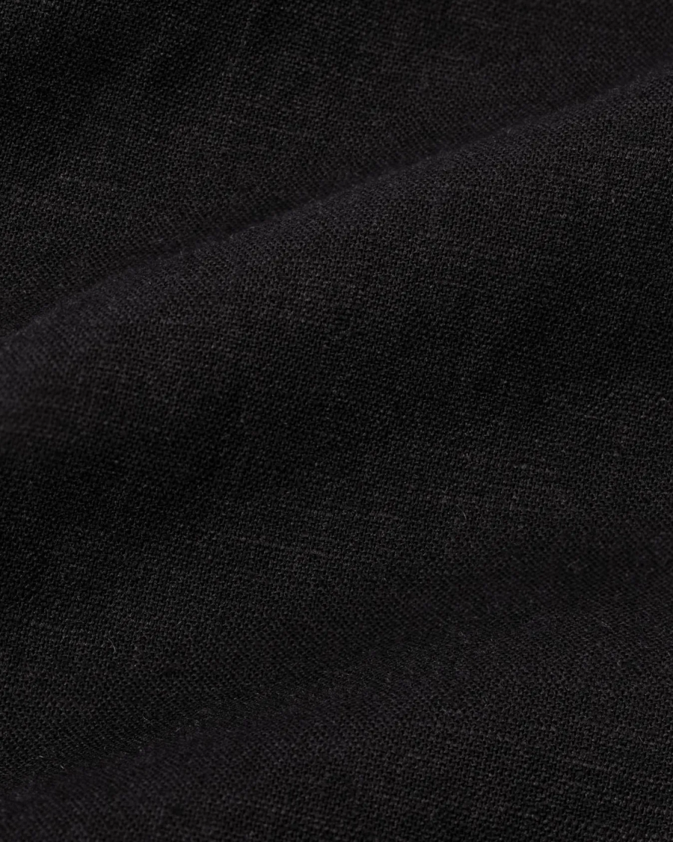 Linen-Blend Embroidered Shirt - Black