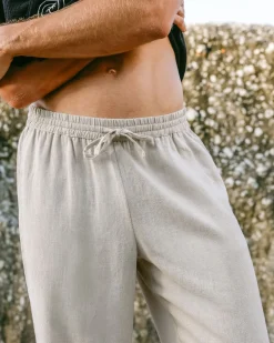 Linen-Blend Relaxed Trousers - Natural