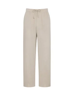 Linen-Blend Relaxed Trousers - Natural
