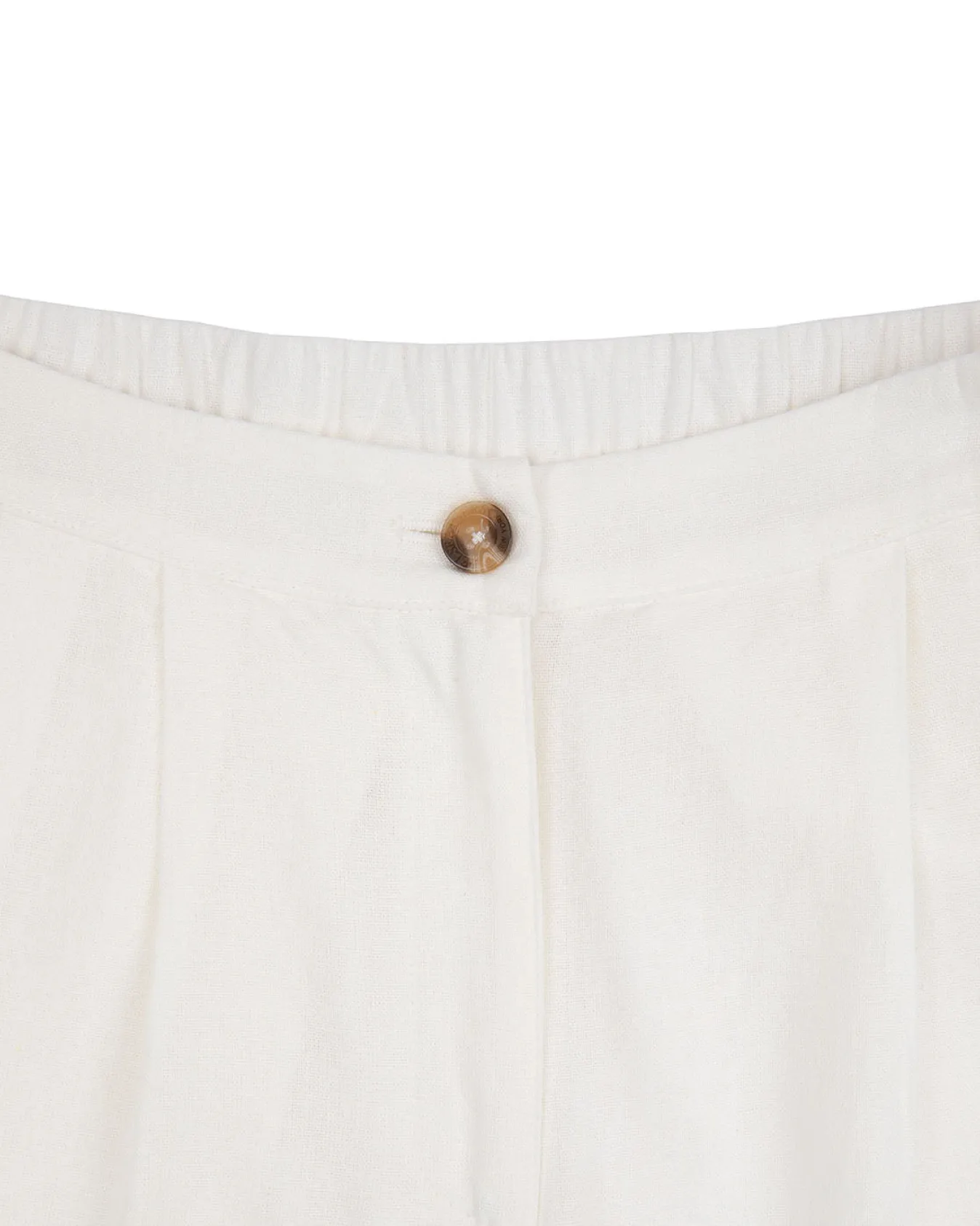 Linen-Blend Wide Leg Trousers - White