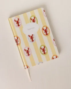Lobster Stripe Print Hardback Lined Notebook