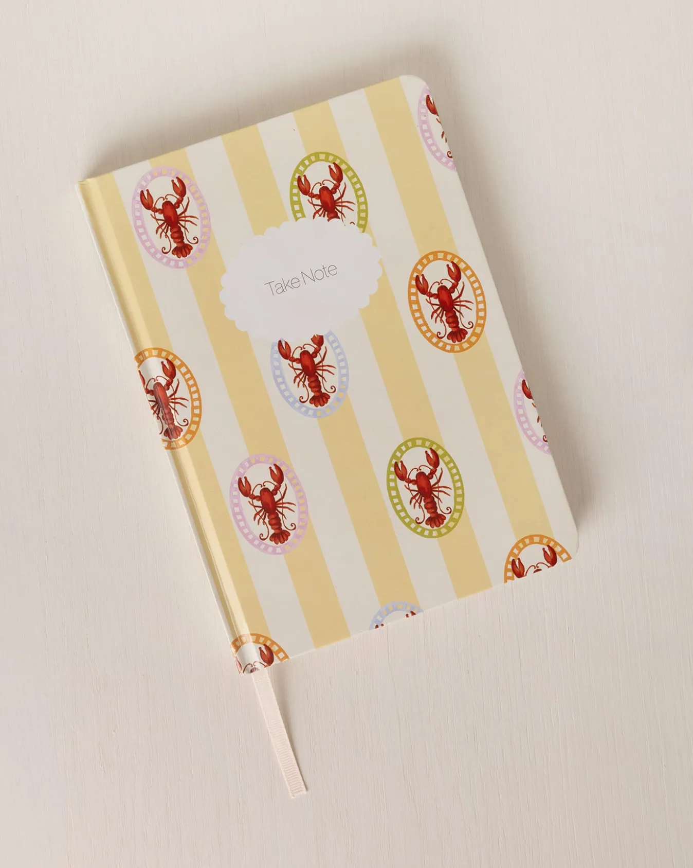 Lobster Stripe Print Hardback Lined Notebook