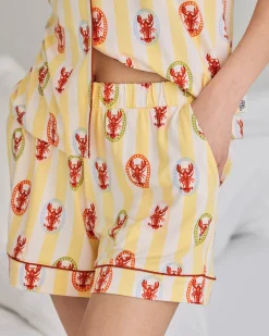 Lobster Stripe Print Short Pyjama Set