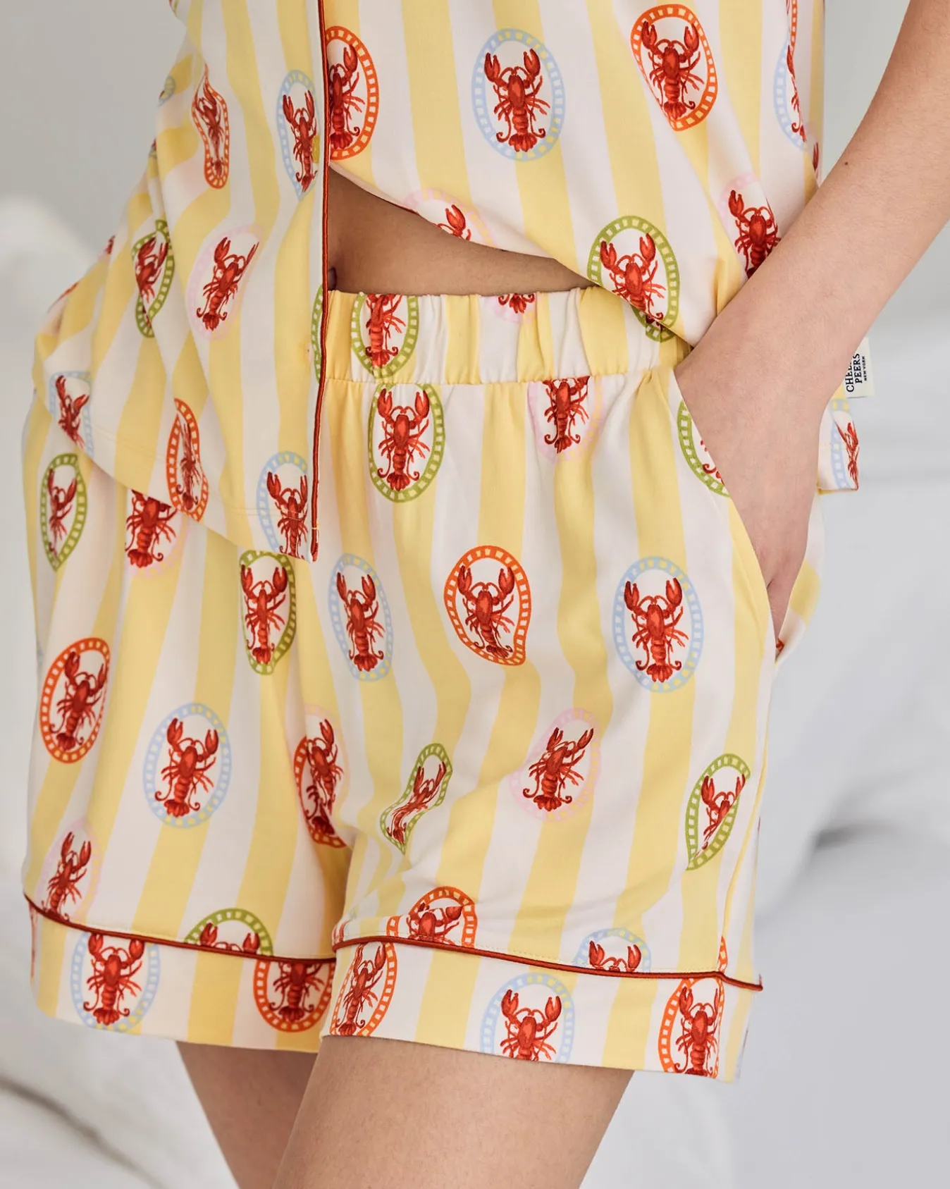 Lobster Stripe Print Short Pyjama Set