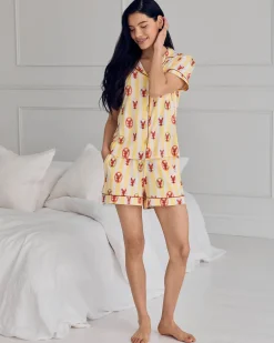 Lobster Stripe Print Short Pyjama Set
