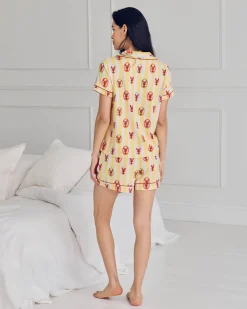 Lobster Stripe Print Short Pyjama Set