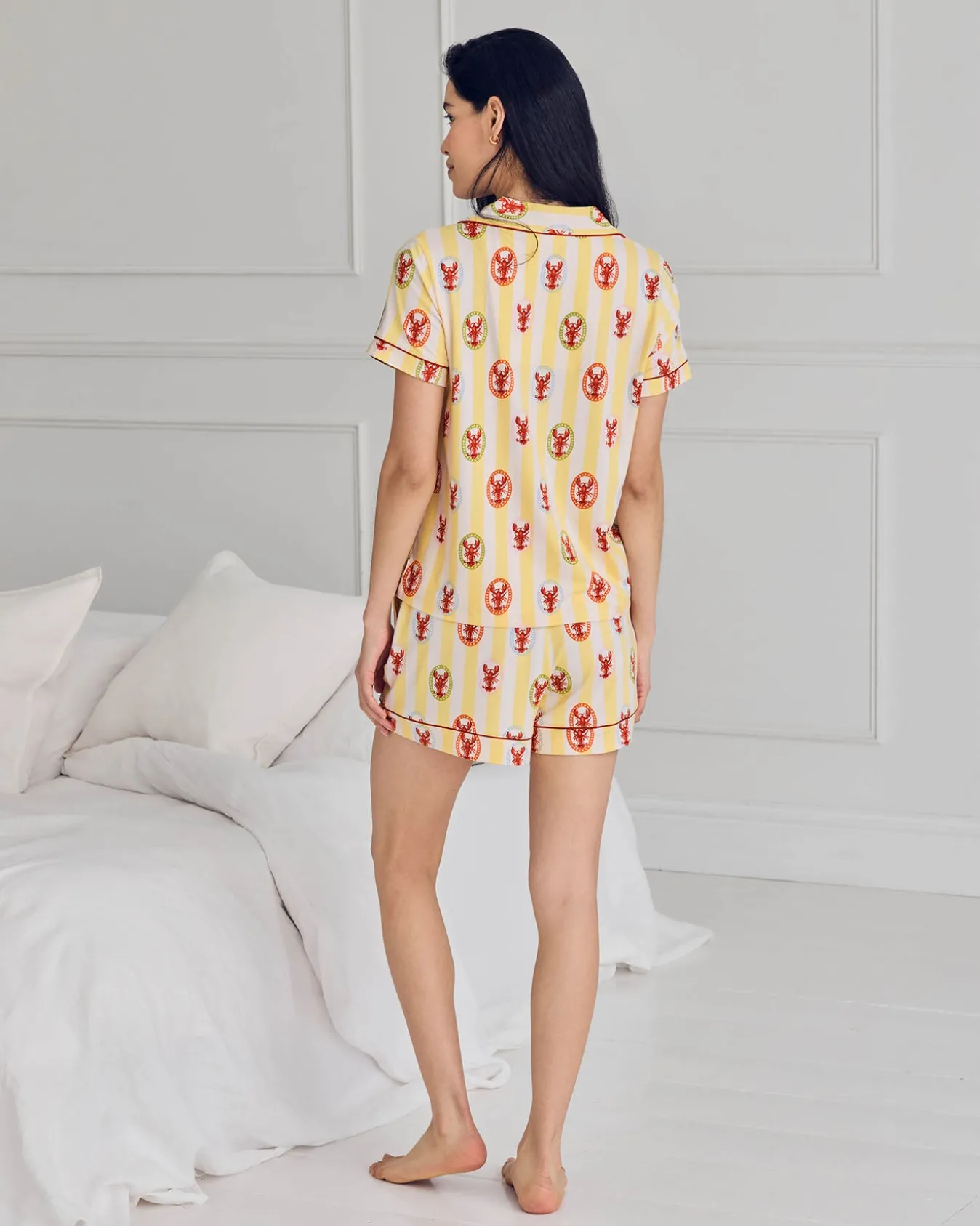 Lobster Stripe Print Short Pyjama Set