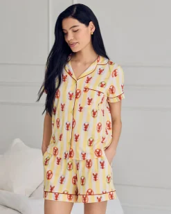 Lobster Stripe Print Short Pyjama Set