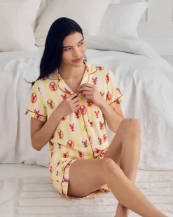 Lobster Stripe Print Short Pyjama Set