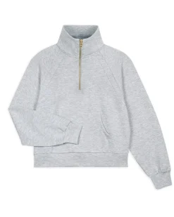 LuxeComfort Scuba Half-Zip Sweatshirt - Grey Marl