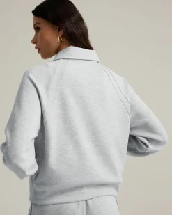 LuxeComfort Scuba Half-Zip Sweatshirt - Grey Marl