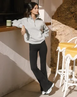 LuxeComfort Scuba Half-Zip Sweatshirt - Grey Marl