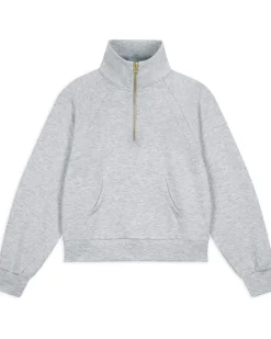 LuxeComfort Scuba Half-Zip Sweatshirt - Grey Marl