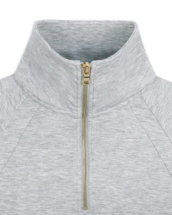 LuxeComfort Scuba Half-Zip Sweatshirt - Grey Marl