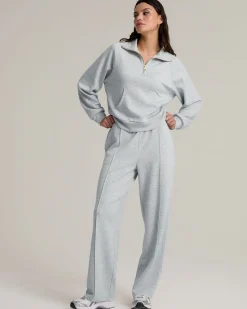 LuxeComfort Scuba Half-Zip Sweatshirt - Grey Marl