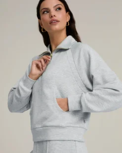 LuxeComfort Scuba Half-Zip Sweatshirt - Grey Marl