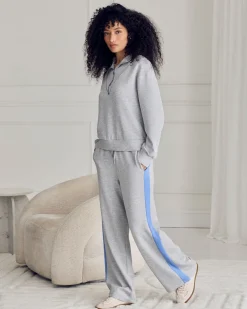 LuxeComfort Scuba Side Stripe Joggers - Grey