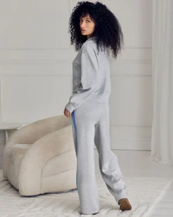 LuxeComfort Scuba Side Stripe Joggers - Grey