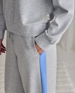LuxeComfort Scuba Side Stripe Joggers - Grey