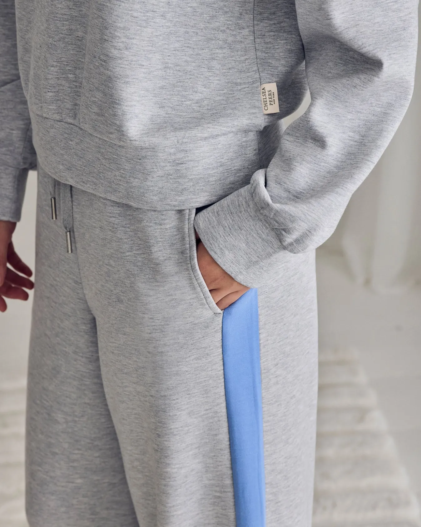 LuxeComfort Scuba Side Stripe Joggers - Grey