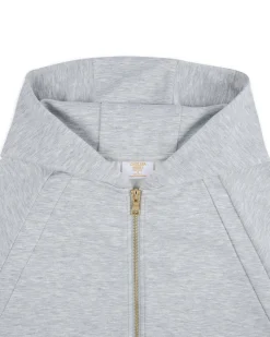 LuxeComfort Scuba Zip Hoodie - Grey Marl