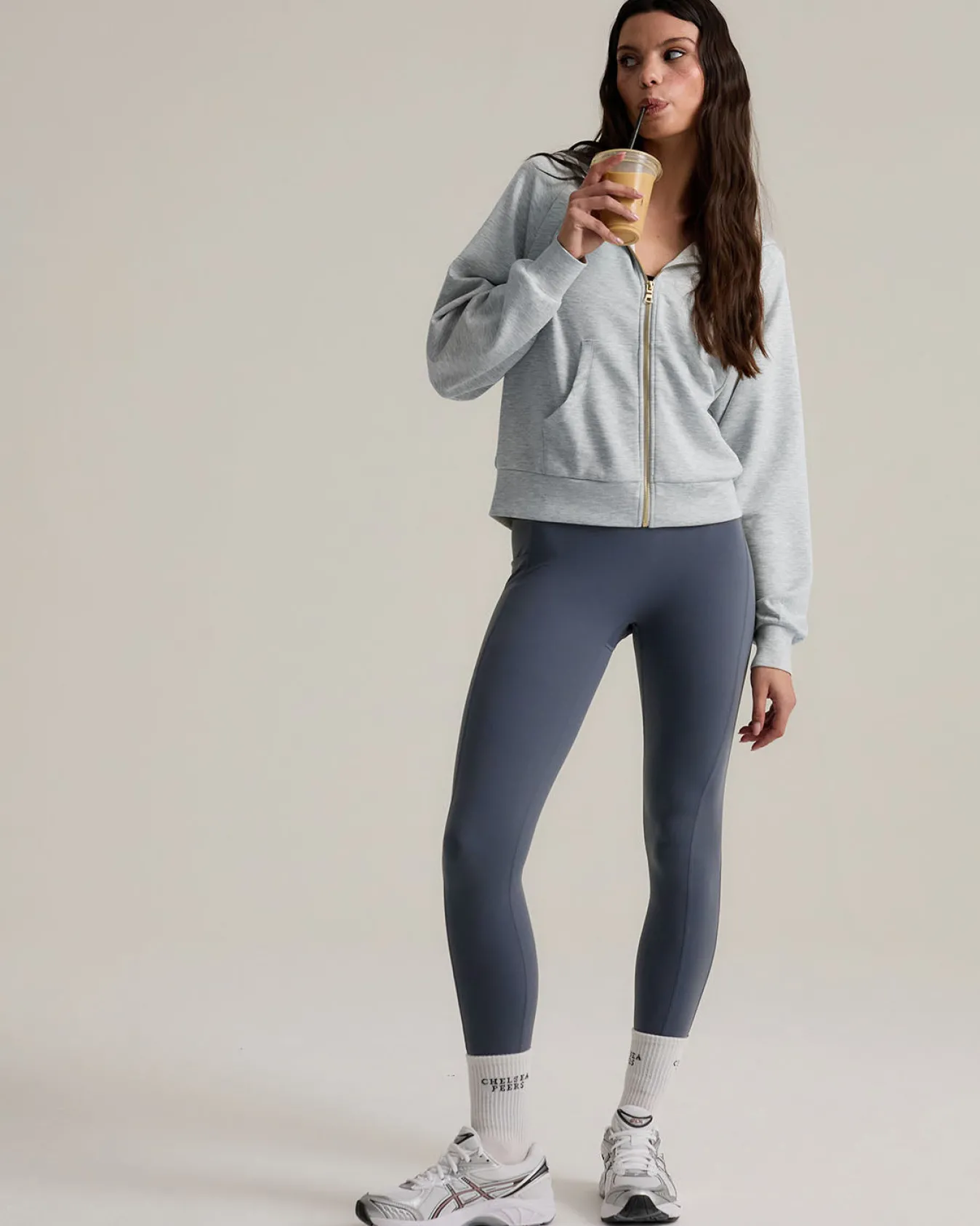 LuxeComfort Scuba Zip Hoodie - Grey Marl