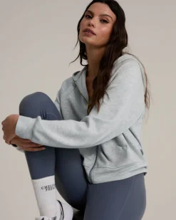 LuxeComfort Scuba Zip Hoodie - Grey Marl