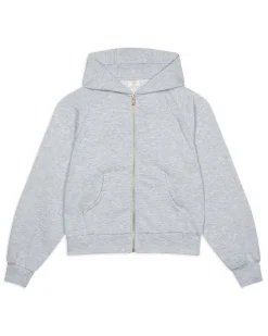 LuxeComfort Scuba Zip Hoodie - Grey Marl