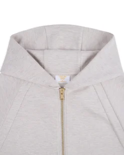 LuxeComfort Scuba Zip Hoodie - Beige Marl