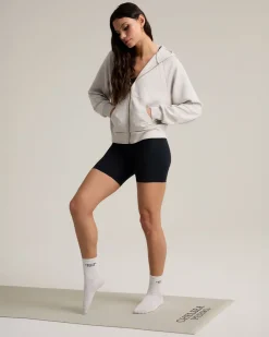 LuxeComfort Scuba Zip Hoodie - Beige Marl
