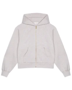 LuxeComfort Scuba Zip Hoodie - Beige Marl
