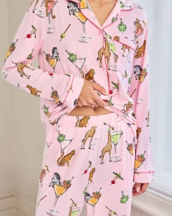 Martini Animals Print Long Pyjama Set