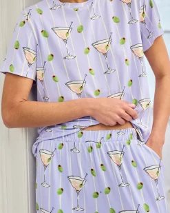 Martini & Olive Print Long Pyjama Set