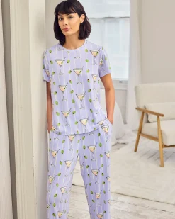 Martini & Olive Print Long Pyjama Set