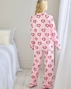 Maternity Chilli Heart Print Long Pyjama Set