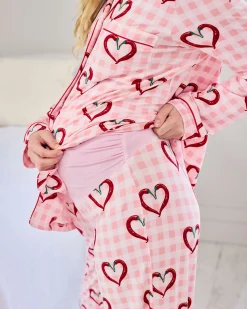 Maternity Chilli Heart Print Long Pyjama Set