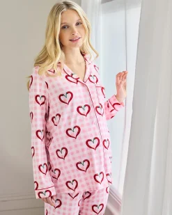 Maternity Chilli Heart Print Long Pyjama Set