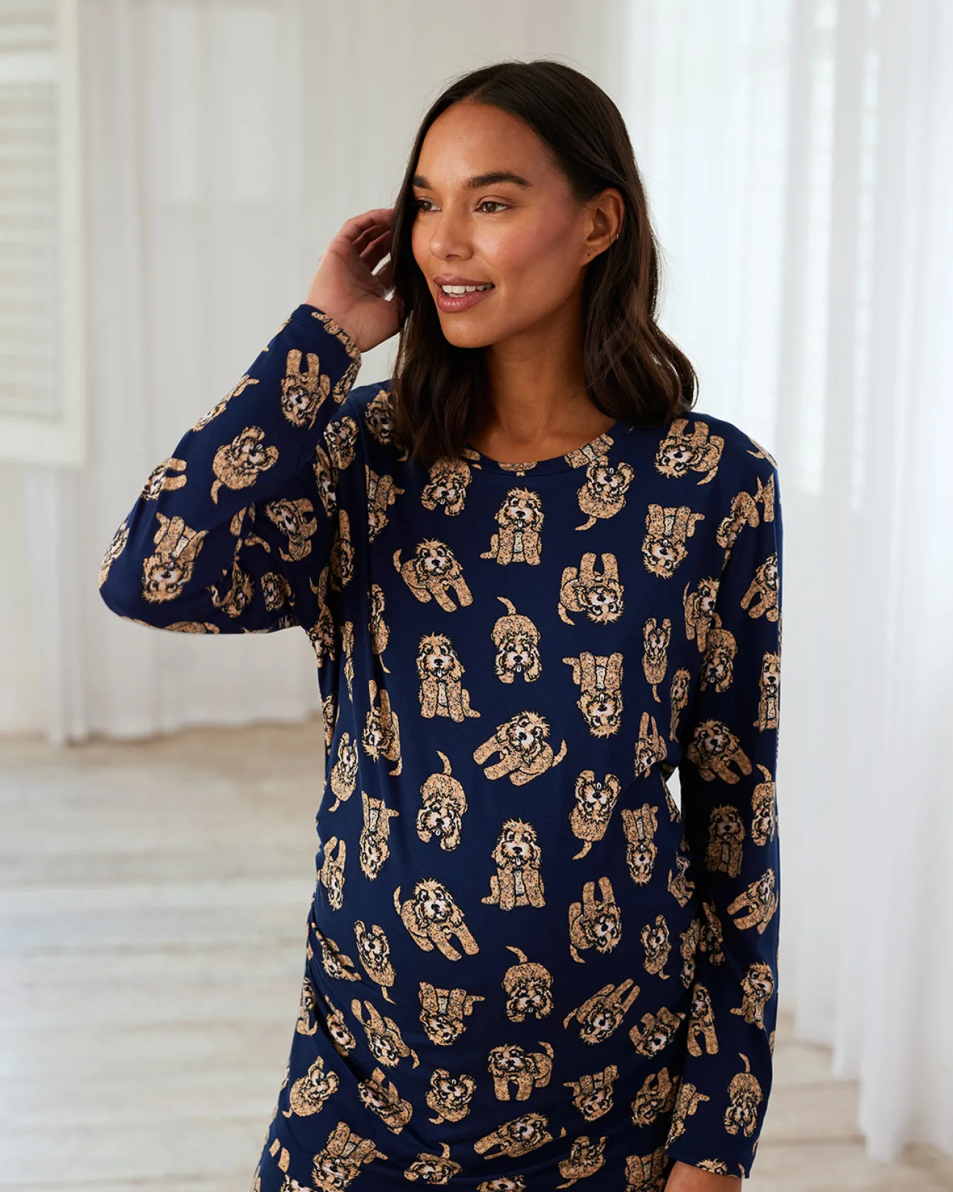 Maternity Cockapoo Print Long Pyjama Set