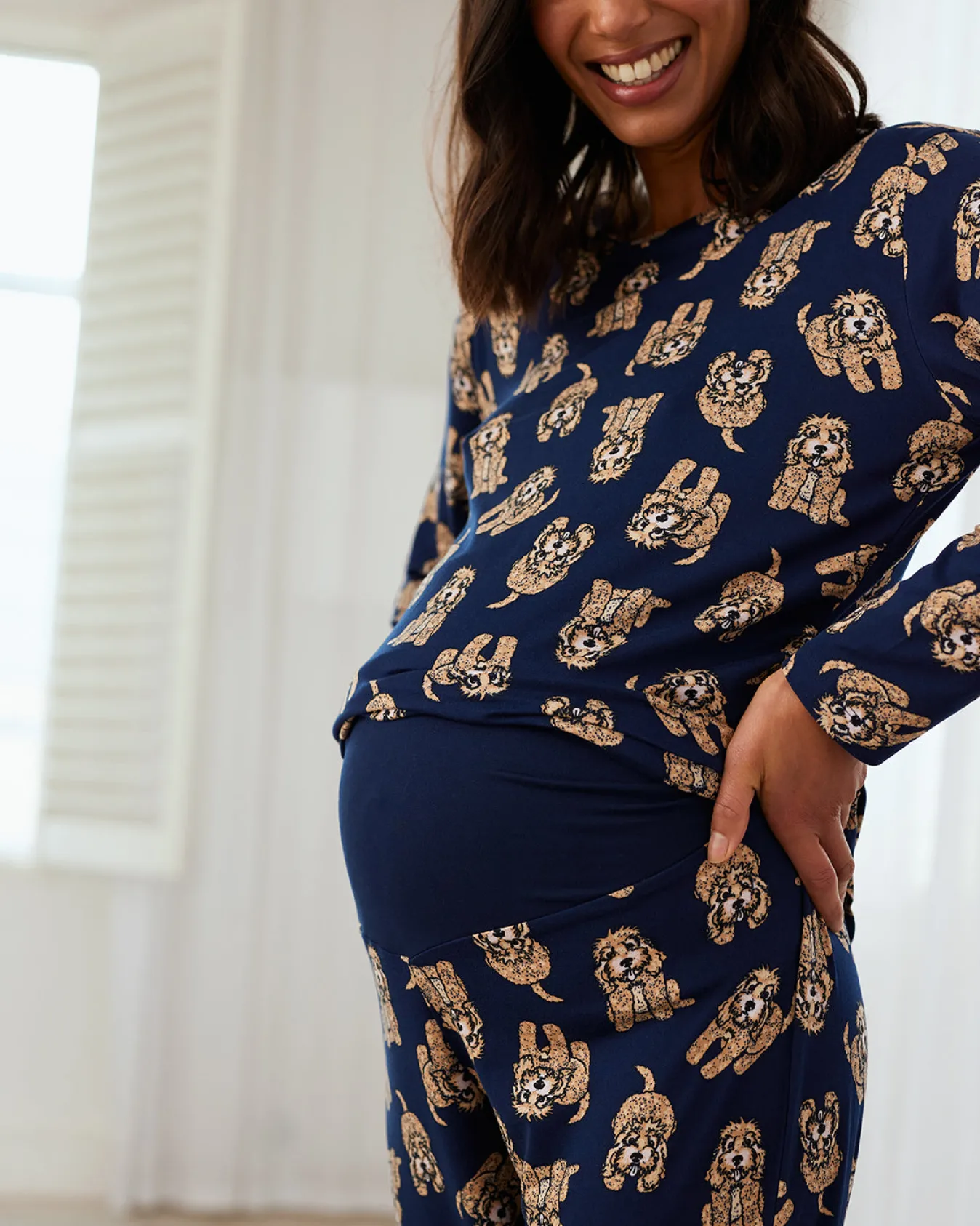Maternity Cockapoo Print Long Pyjama Set