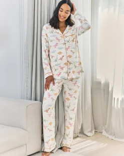 Maternity Dinosaur Print Long Pyjama Set