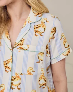 Maternity Fluffy Ducklings Stripe Short Pyjama Set